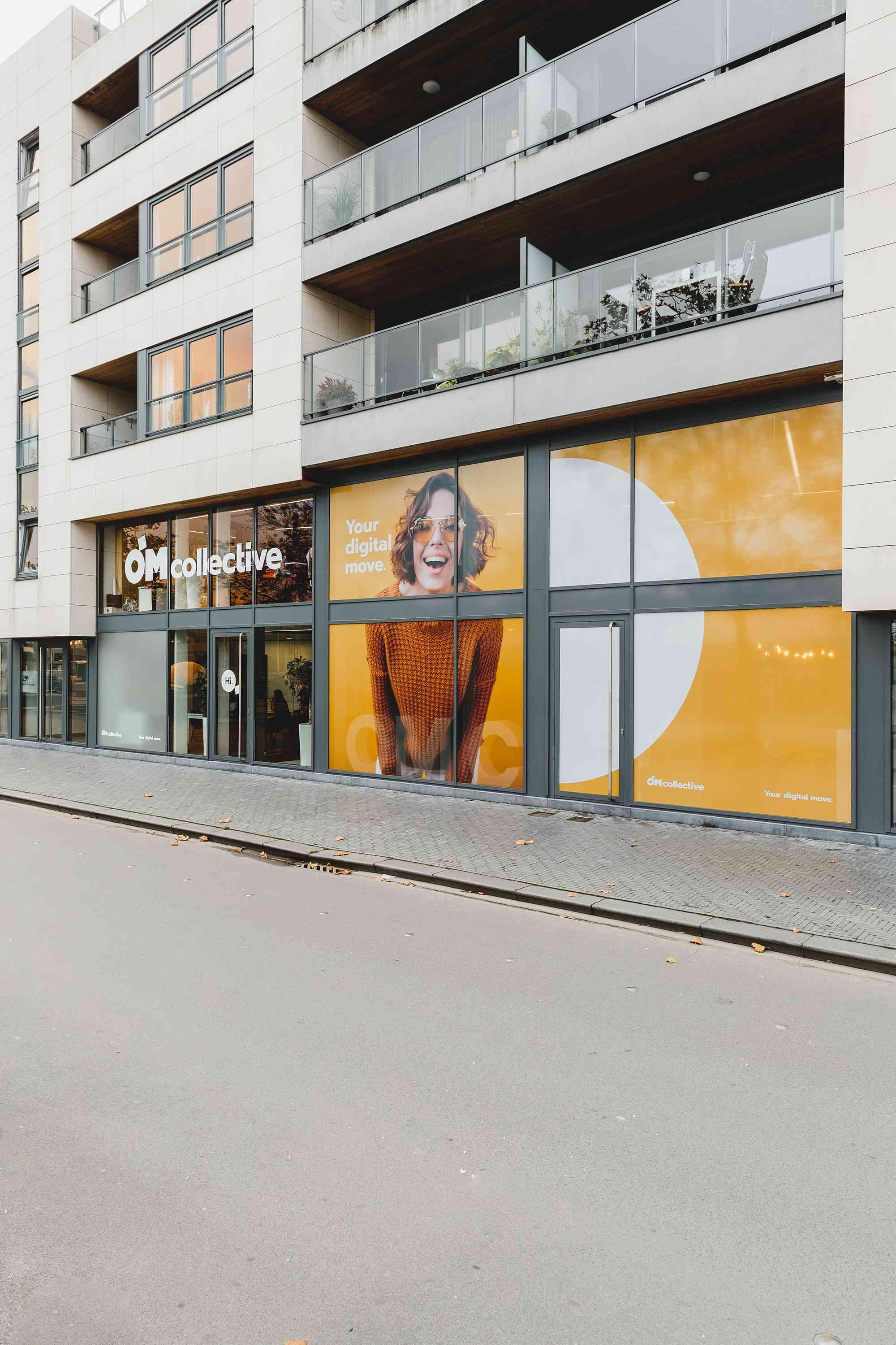 Gevel kantoor OMcollective De gevel van het kantoor van OMcollective.