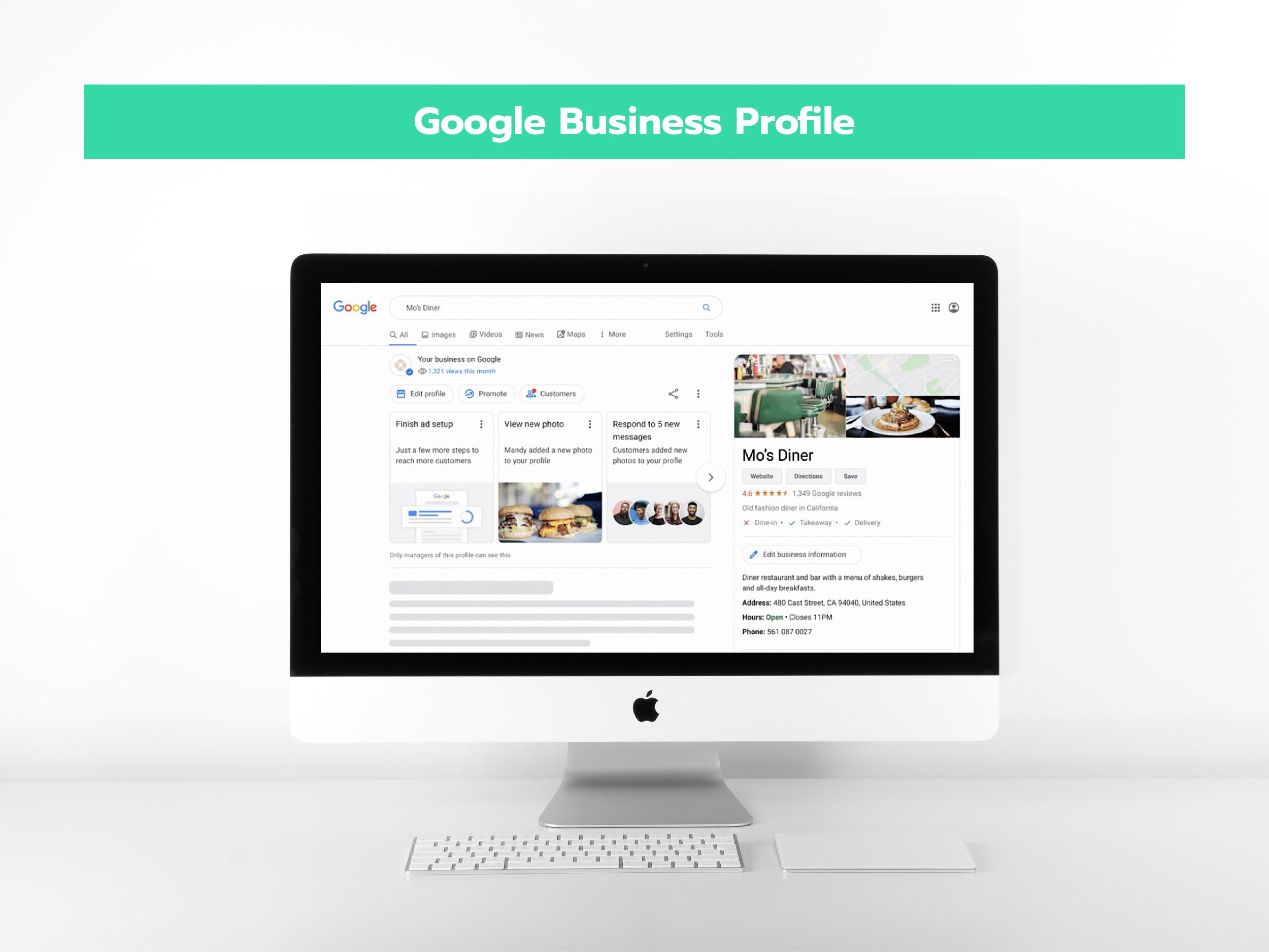 Voorbeeld van een Google Business Profile 