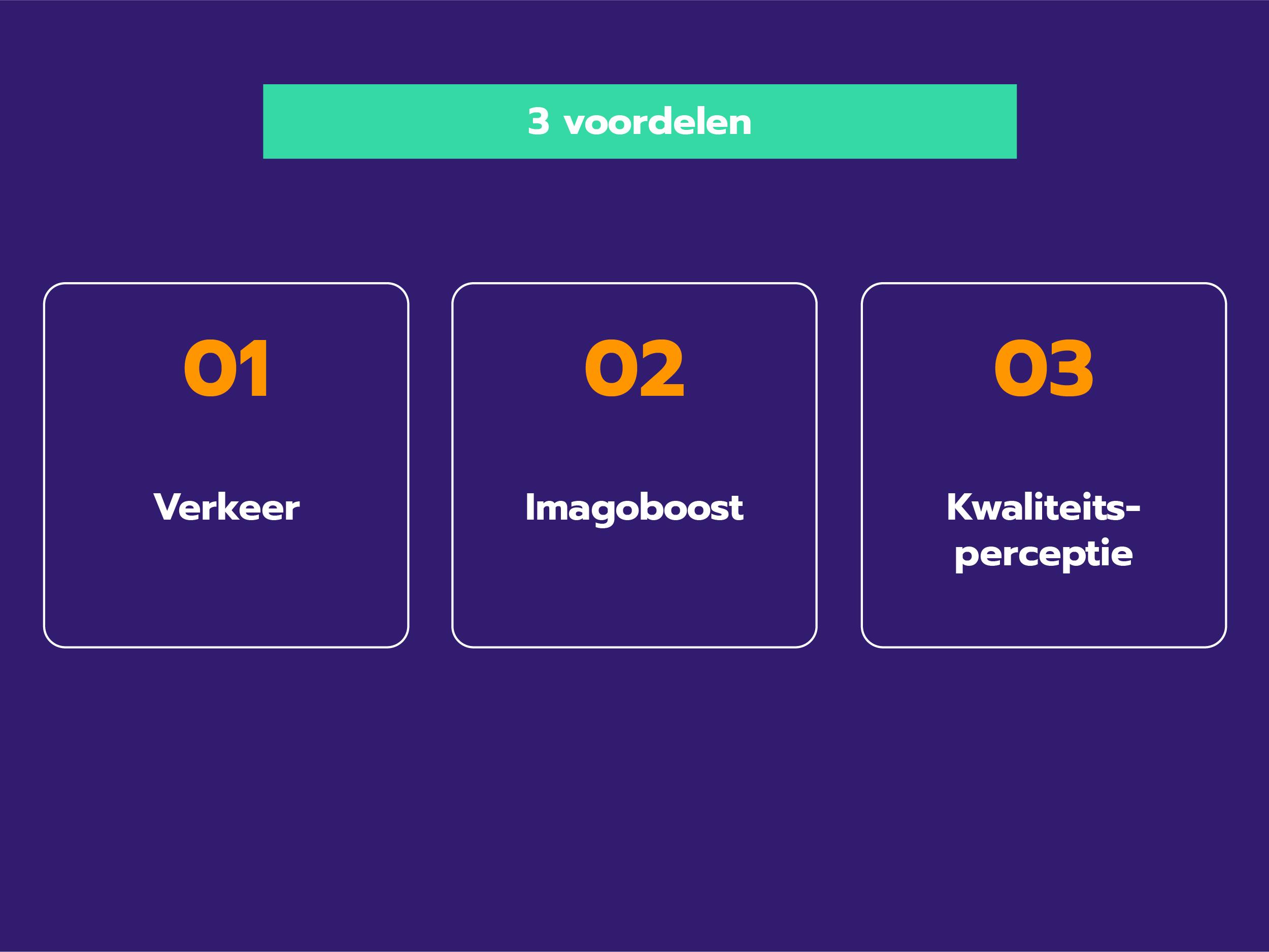 De drie voordelen van hoge rankings